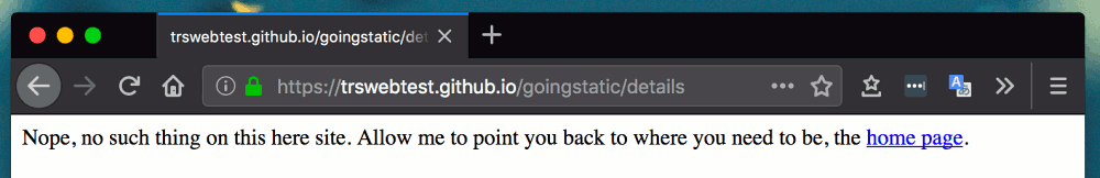 The custom error page