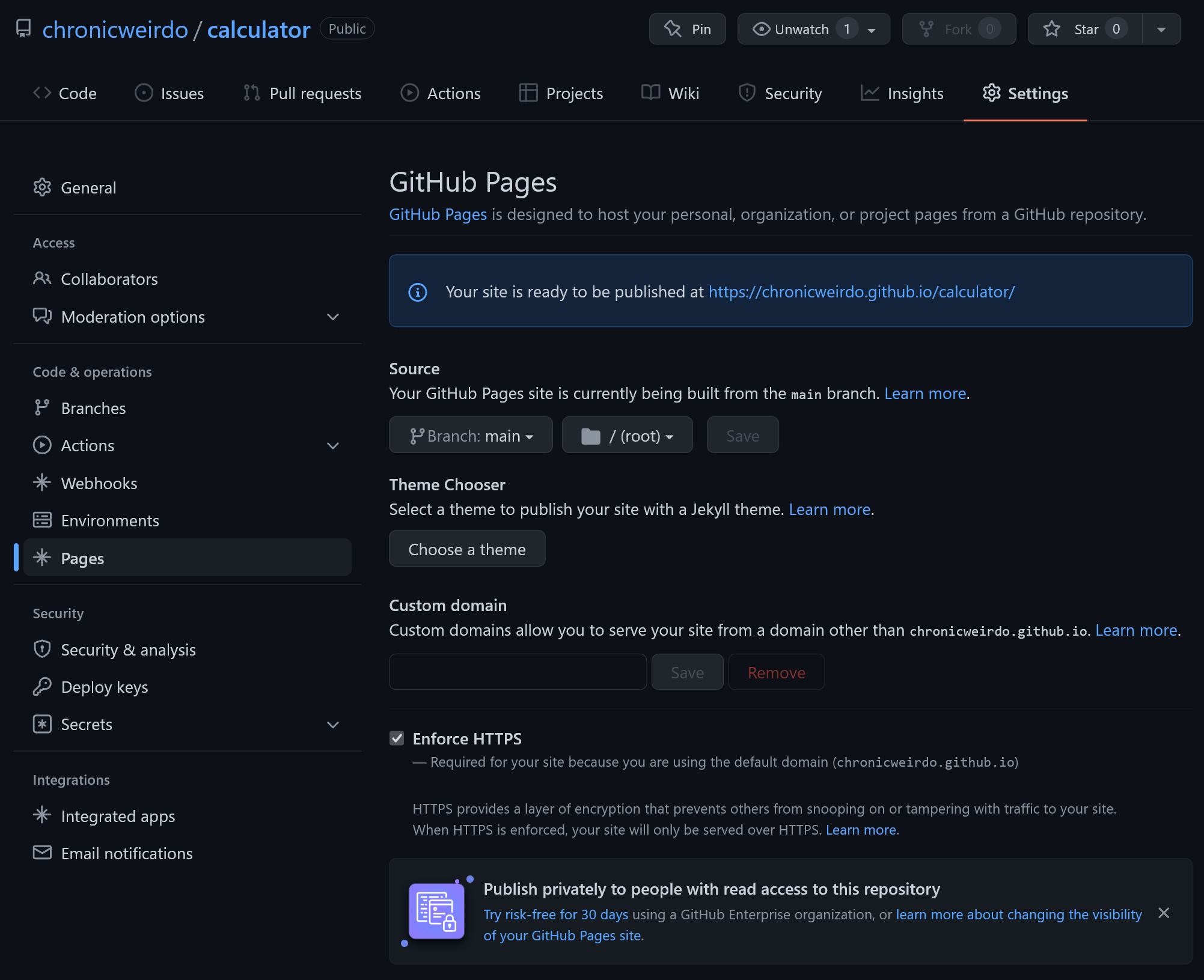 github pages